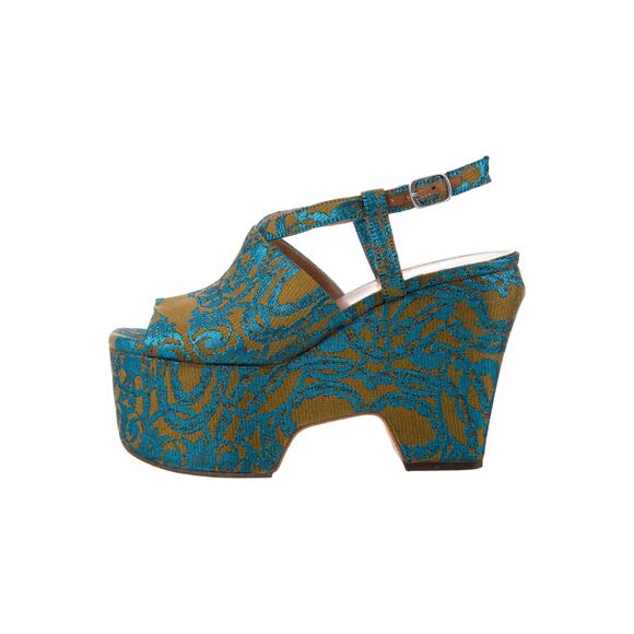 Dries Van Noten Jacquard Pattern Wedges
